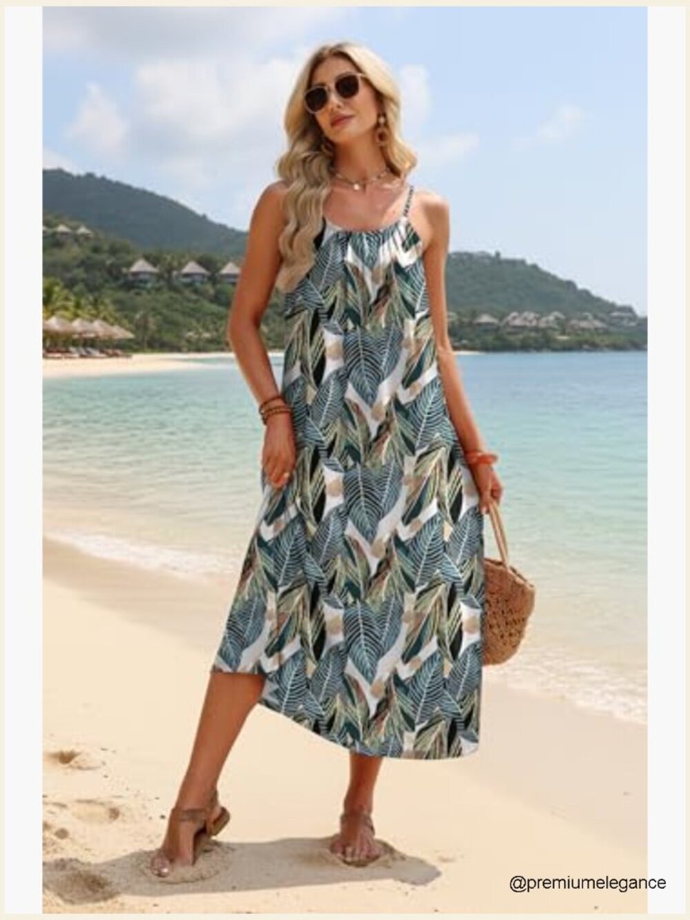 Backless Maxi Sundress Spaghetti Strap Beach Coverup Boho Summer Dress - Picture 3 of 7
